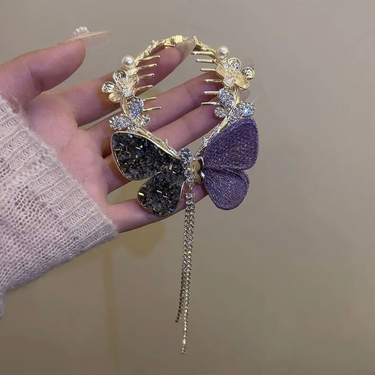 Delicate Butterfly Fringe Hair Clip