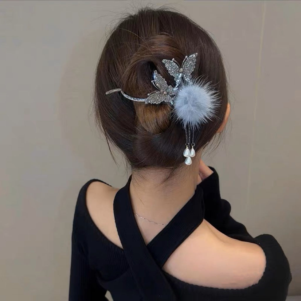 Butterfly Hair Ball Hairpin