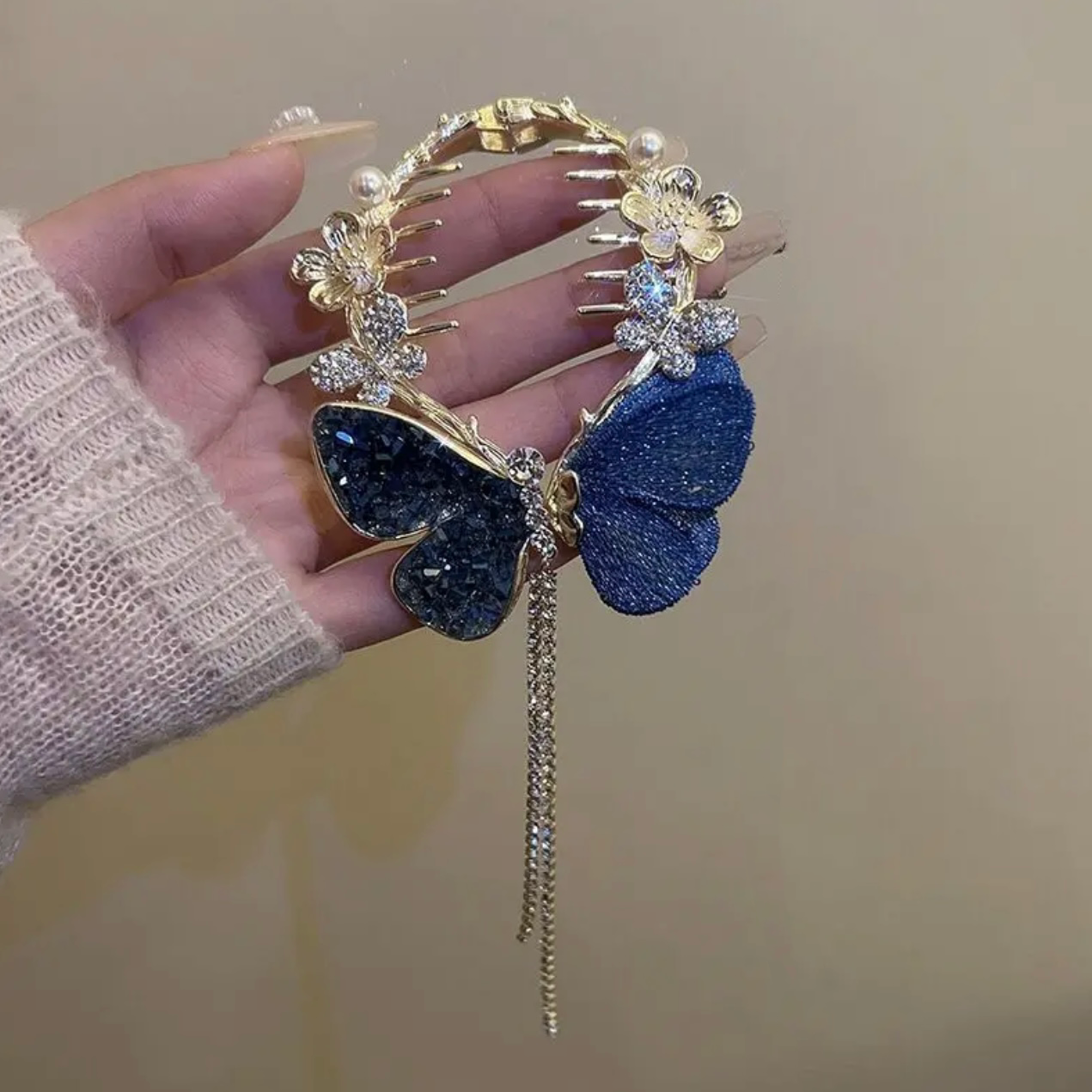 Delicate Butterfly Fringe Hair Clip