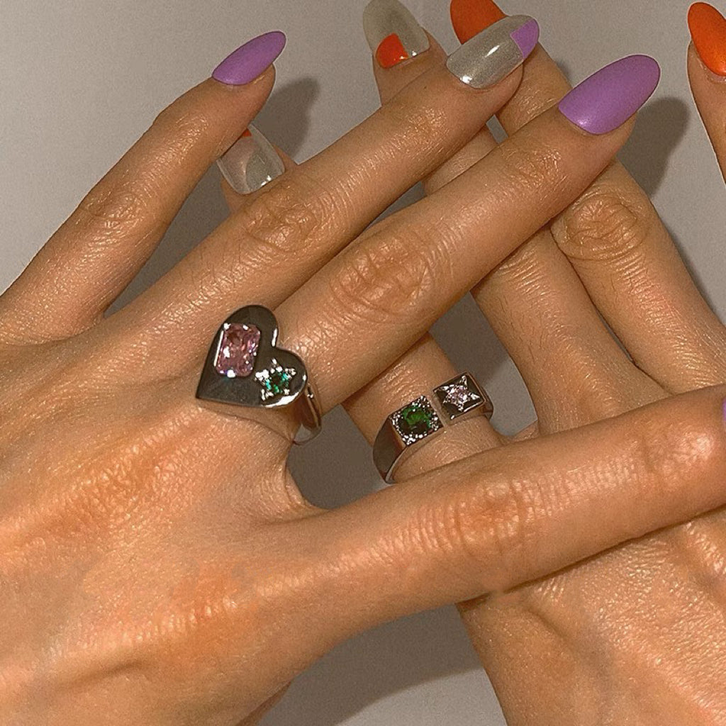 Adjustable Vintage Contrast Ring