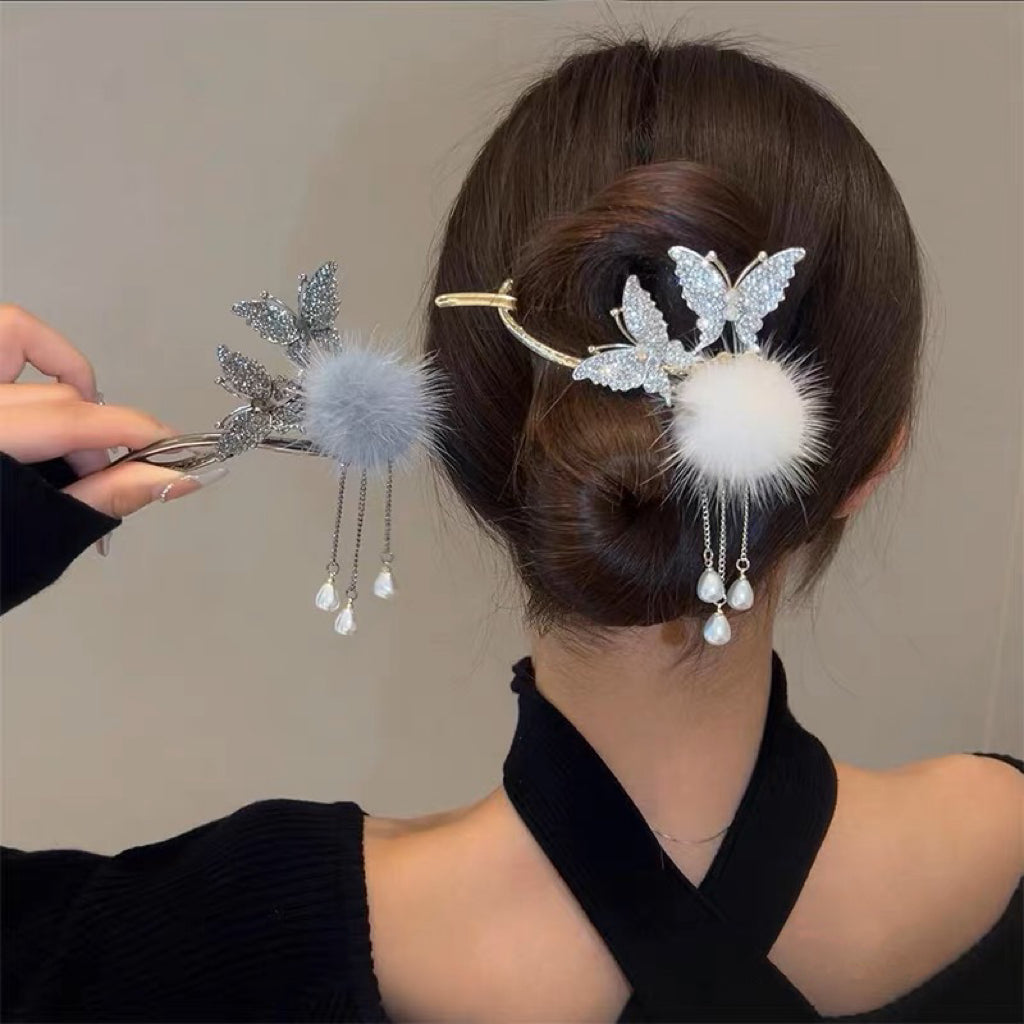 Butterfly Hair Ball Hairpin
