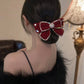 Vintage velvet bow hair clip