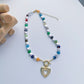 Glass Hollowed Out Heart Colorful Necklace