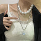 Double Layer Large Pearl Necklace