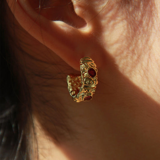Red Gemstone Earrings