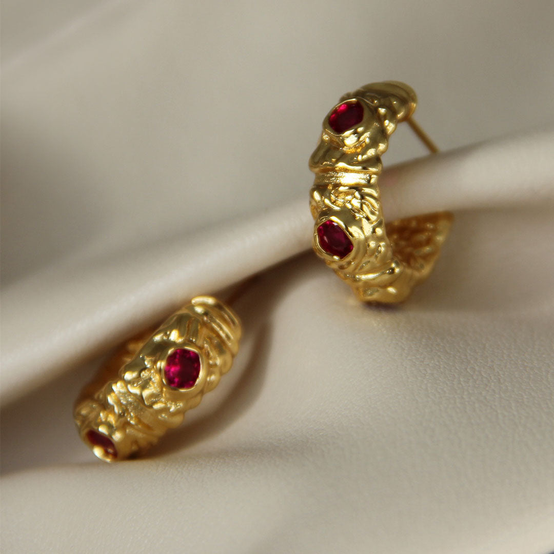 Red Gemstone Earrings