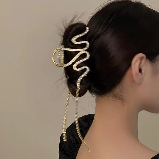 Fringe Chain Snake Hair Clip