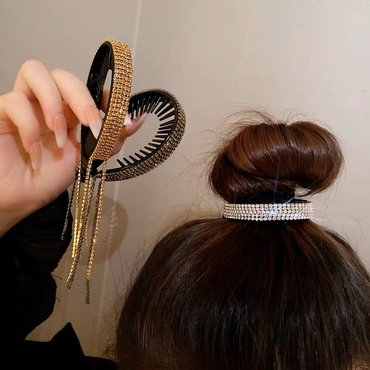 Circle Masonry Tassel Hair Clip