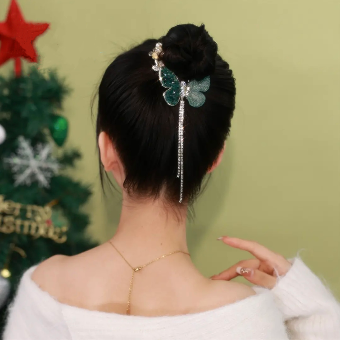 Delicate Butterfly Fringe Hair Clip