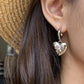 Pink Crystal Heart Earrings
