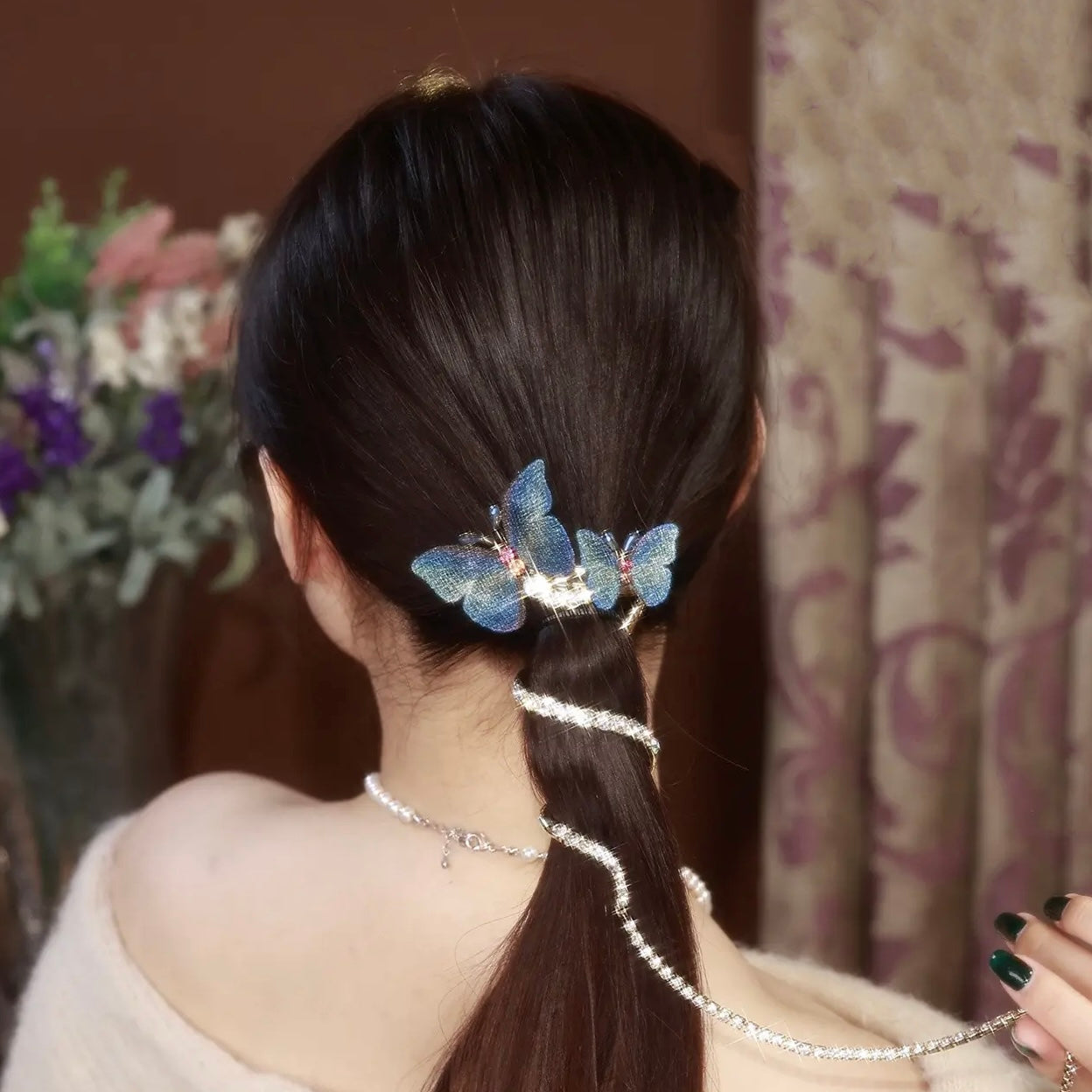 Blue Butterfly Hair Accessories