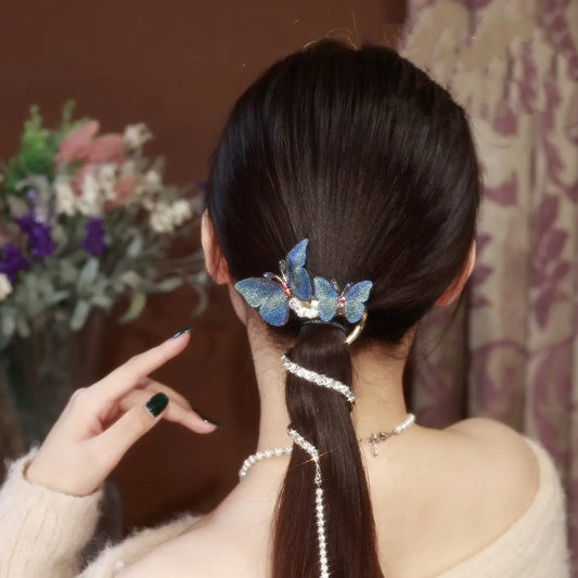 Blue Butterfly Hair Accessories