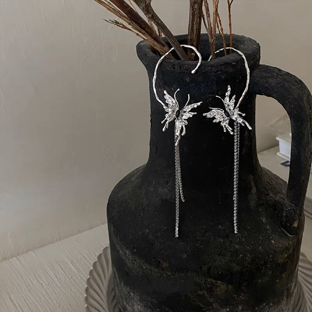 Butterfly Tassel Hanging Earrings