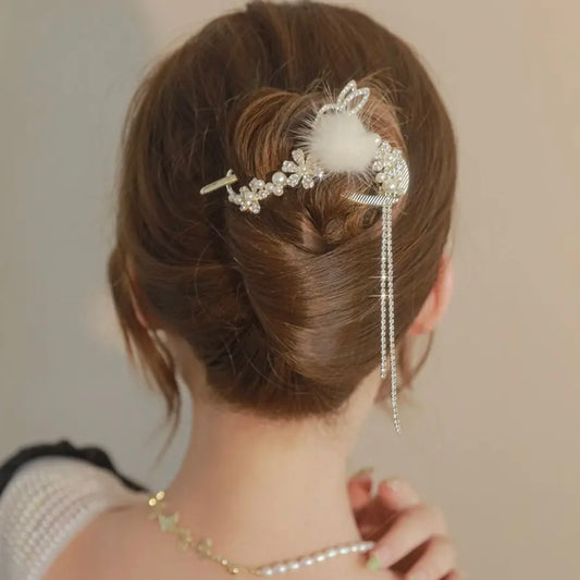 Delicate Rabbit Hair Clip